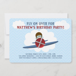 Aviator und sein Flugzeug Einladung