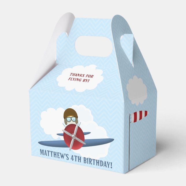 Aviator und sein Flugzeug Geschenkschachtel (Rückseite)