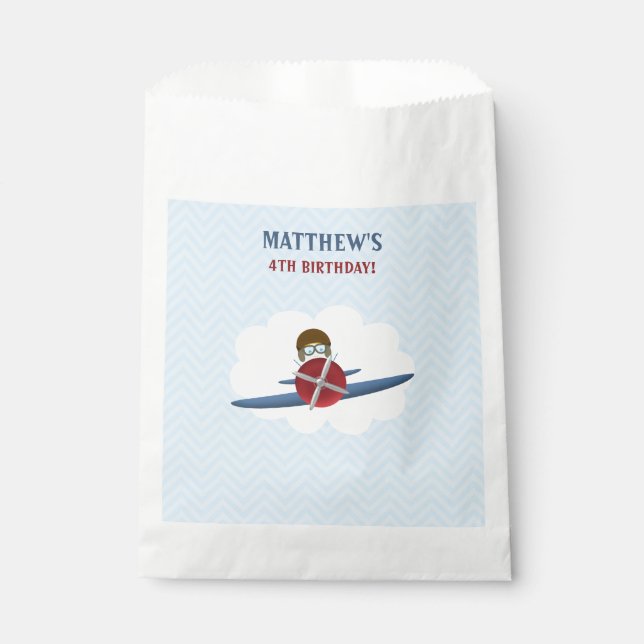 Aviator und sein Flugzeug Geschenktütchen (Vorderseite)