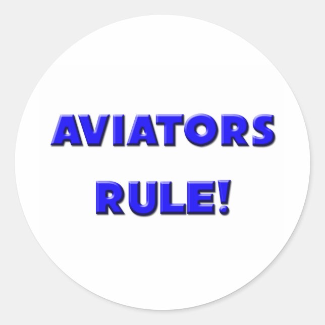 Aviators Rule! Runder Aufkleber (Vorderseite)