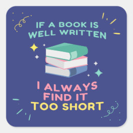 Avid Reader I - Jane Austen Quote Quadratischer Aufkleber