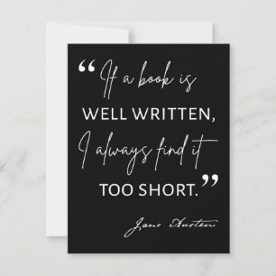 Avid Reader II - Jane Austen Zitat