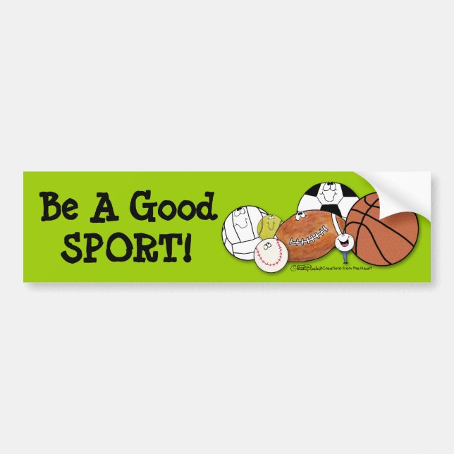 Avid Sports Fan - Sportball-Charaktere Autoaufkleber (Vorne)