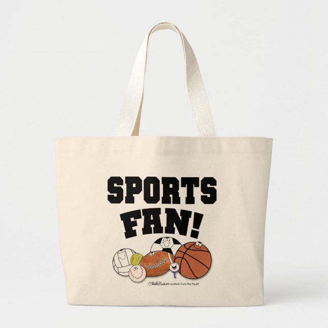 Avid Sports Fan - Sportball-Charaktere Jumbo Stoffbeutel (Vorne)
