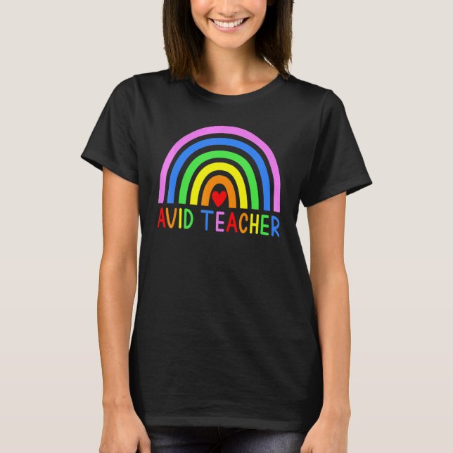 AVID Teacher  Boho Rainbow Back To School Apprecia T-Shirt (Vorderseite)