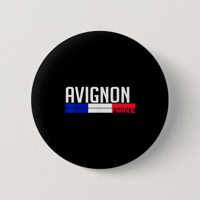 Avignon France Flag Travel Souvenir For Locals And Button (Vorderseite)