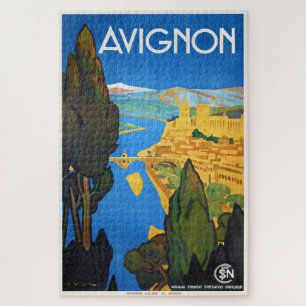 Avignon, Frankreich, Vintage-Reiseposter