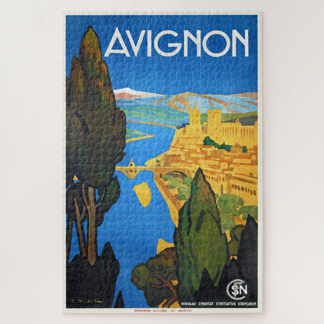 Avignon, Frankreich, Vintages Reise-Plakat (Vertikal)