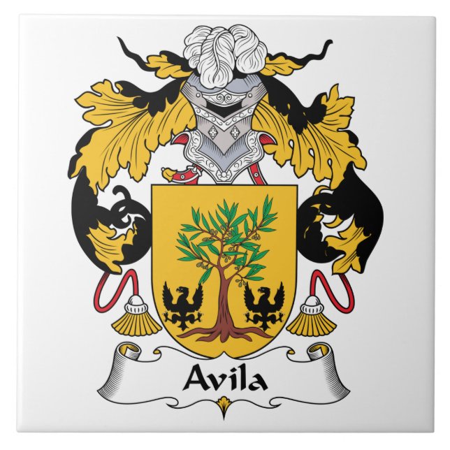 Avila-Familienwappen Fliese (Vorderseite)
