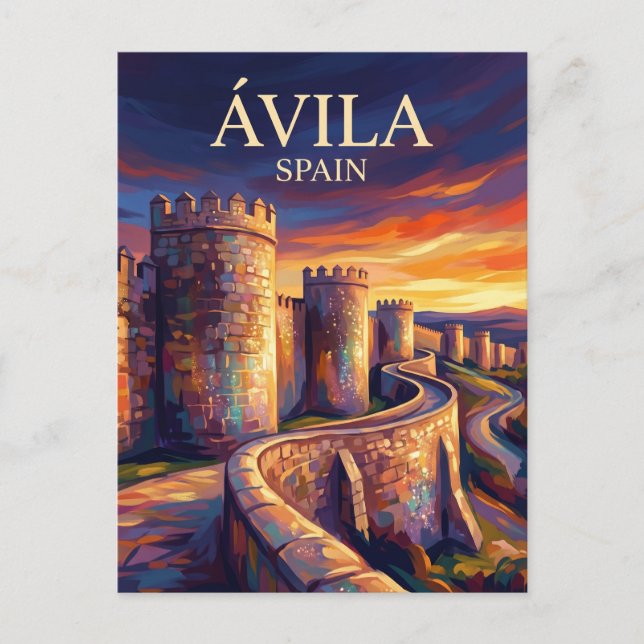 Ávila - Stadtmauern Spanien Postkarte (Vorderseite)