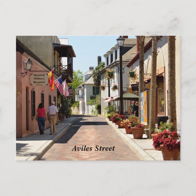 Aviles Street St. Augustine, Florida Postkarte (Vorderseite)