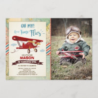 Avion Anniversaire Invitation Heure des vols Avion