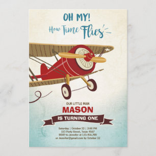 Avion Anniversaire Invitation Heure des vols Avion