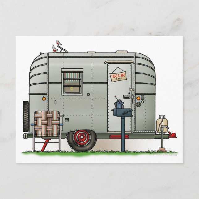 Avion Camper Trailer Postkarte (Vorderseite)