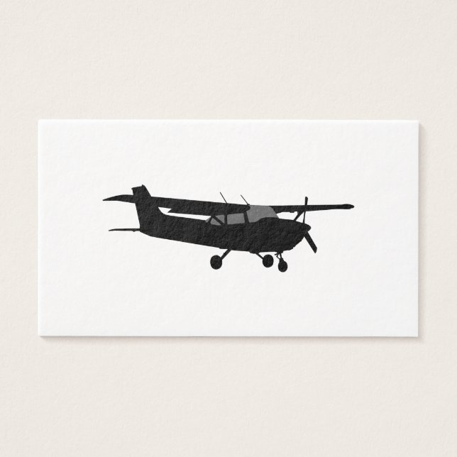 Avion classique Cessna noir Silhouette volante (Devant)