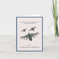 Avion de chasse | Photo Bar Mitzvah Carte de remer