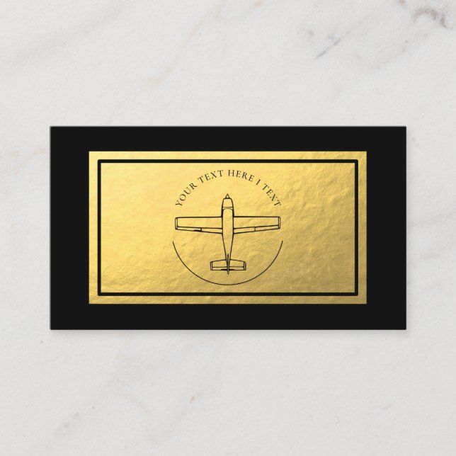 Avion de l'aviation - Faux Gold Foil Carte de visi (Devant)