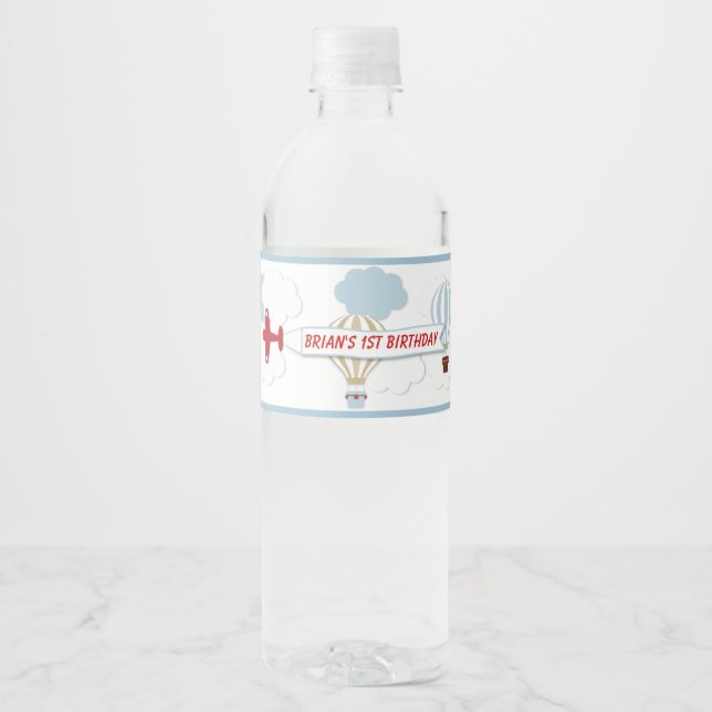 Avion/ Étiquette D'Eau Vers Le Haut Et Vers Le Hau (Devant)