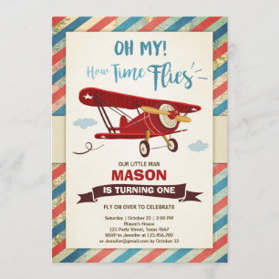 Avion Invitation Anniversaire Heure des vols Avion