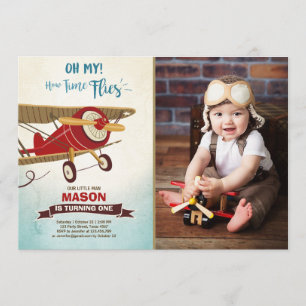 Avion Invitation Anniversaire Heure des vols Avion