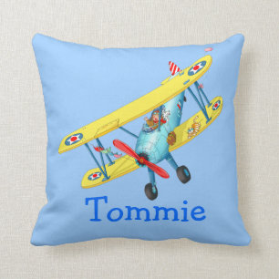 Avion nommé d'enfants - coussin customisé