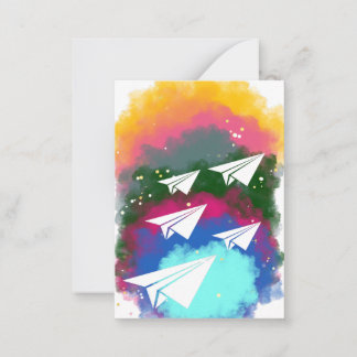Avions en papier et carte fumée colorée