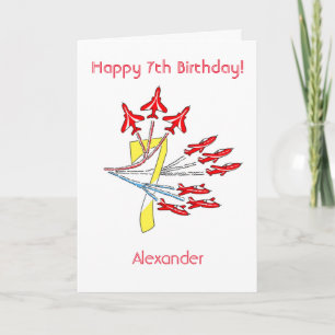 Avions Red Jet - 7e carte d'anniversaire