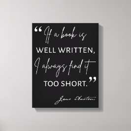 Avior Reader II - Jane Austen Zitat Leinwanddruck