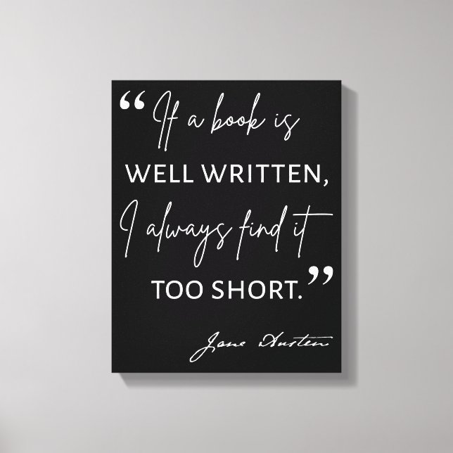 Avior Reader II - Jane Austen Zitat Leinwanddruck (Vorderseite)