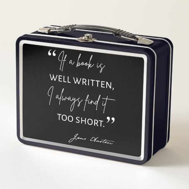 Avior Reader II - Jane Austen Zitat Metall Brotdose (Vorderseite)