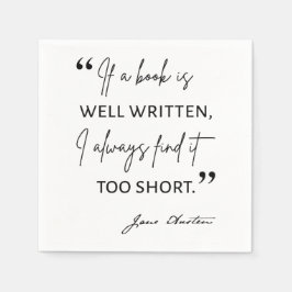 Avior Reader II - Jane Austen Zitat Serviette