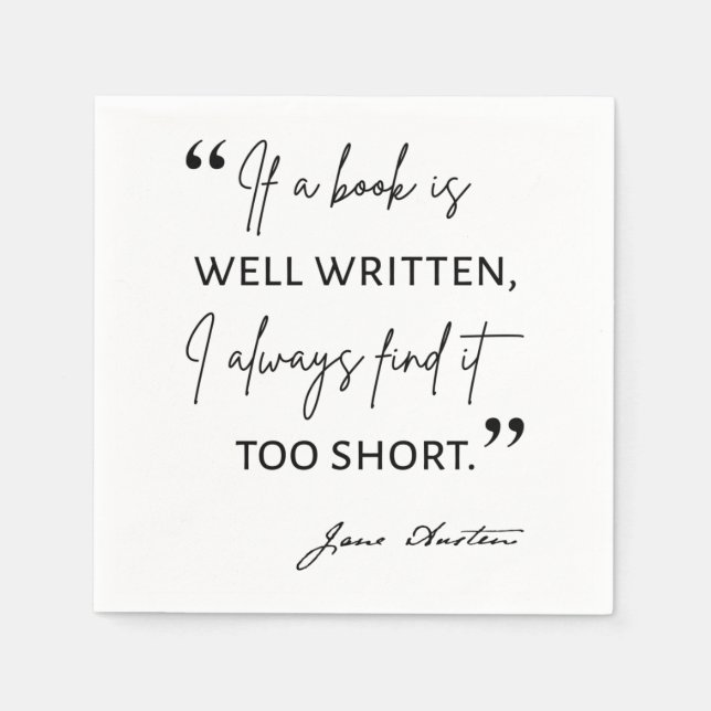 Avior Reader II - Jane Austen Zitat Serviette (Vorderseite)