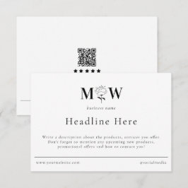 Avis Merci Carton d'Insertion Floral Monogramme In