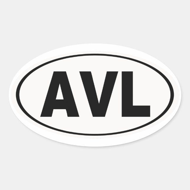 AVL Asheville North Carolina Ovaler Aufkleber (Vorderseite)