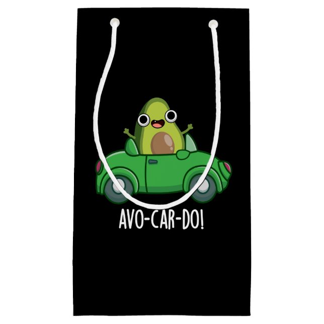 Avo-car-do Funny Avocado Puns Dark BG Kleine Geschenktüte (Vorderseite)