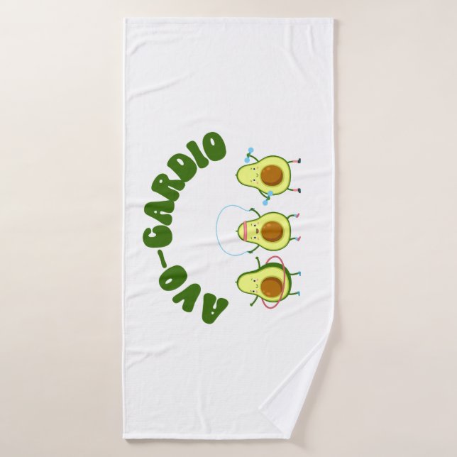 Avo-Cardio Funny Avocado Fitness (Serviette de bain)