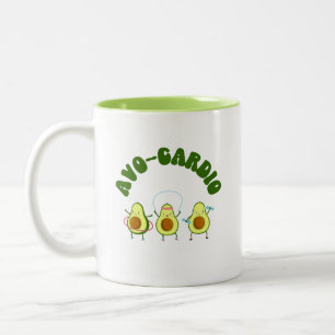 Avo-Cardio Funny Avocado Fitness Zweifarbige Tasse