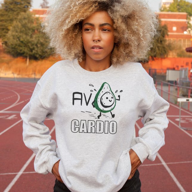 Avo-cardio Spaß Pun Doodle Joggen Sport Avocado Sweatshirt (Von Creator hochgeladen)