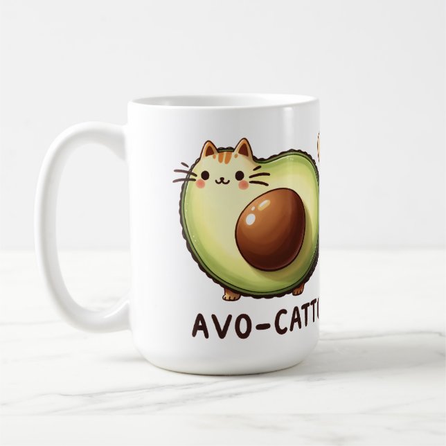 Avo-Catto - Punny Cat Avocado Mug (Gauche)