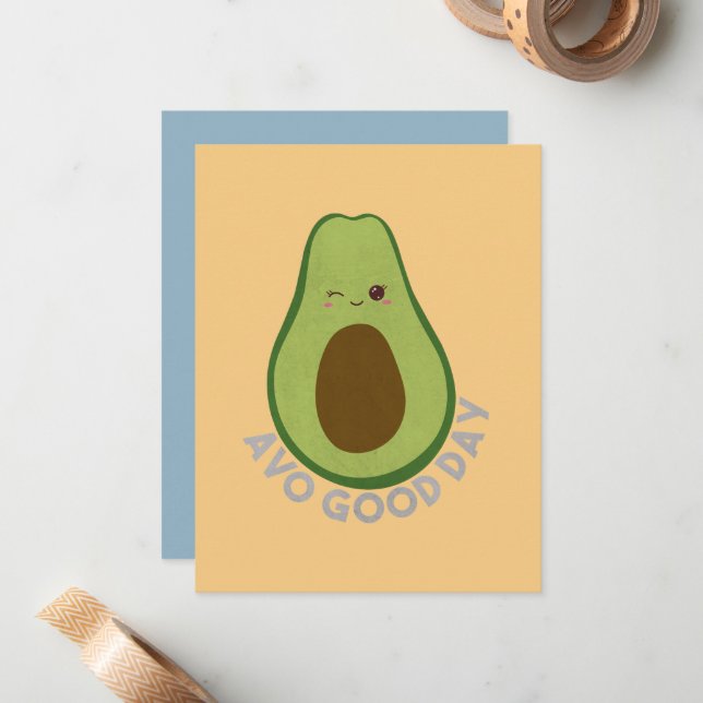Avo Good Day Note Card Mitteilungskarte (Vorderseite/Rückseite Beispiel)