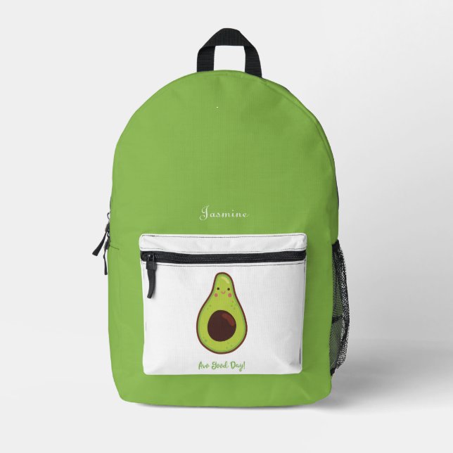 Avo Good Day Punny Avocado Personalisiert Bedruckter Rucksack (Vorderseite)