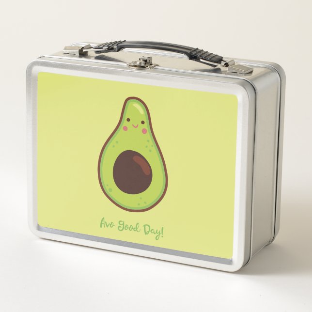 Avo Good Day Punny Avocado Personalisiert Metall Brotdose (Vorderseite)