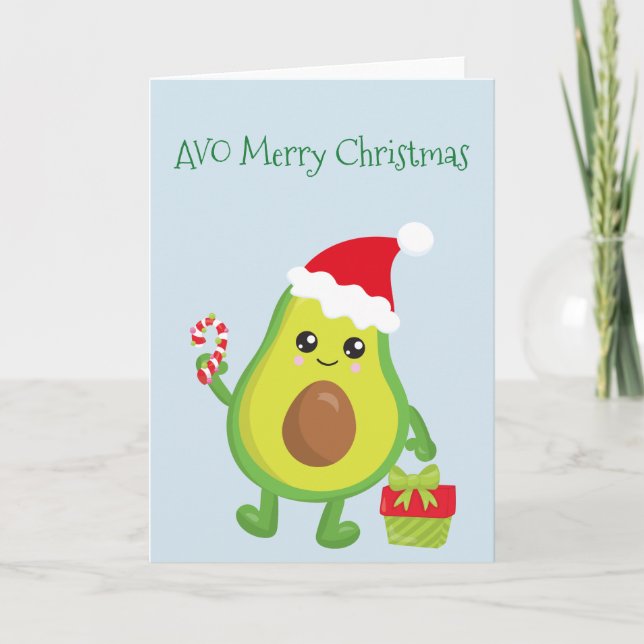 Avo Merry Weihnachtsfeiertag Avocado Karte (Vorderseite)