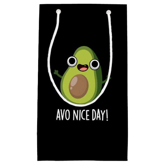 Avo Nice Day Funny Avocado Pun Dark BG Kleine Geschenktüte (Vorderseite)