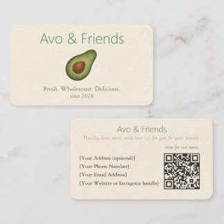 Avo und Freunde | Avocado Logo Gesunde Ernährung - Visitenkarte