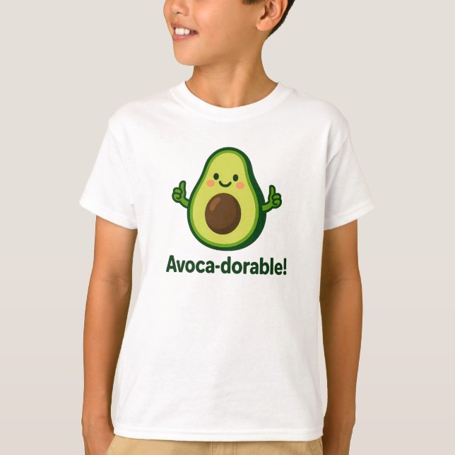 Avoca-dorable Cute Green Avocado Design T-Shirt (Vorderseite)