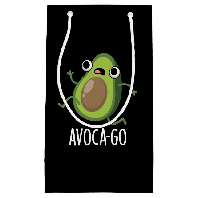 Avoca-go Funny Avocado Pun Dark BG Kleine Geschenktüte (Vorderseite)