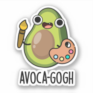 Avoca-gogh Funny Avocado Artist Pun Aufkleber