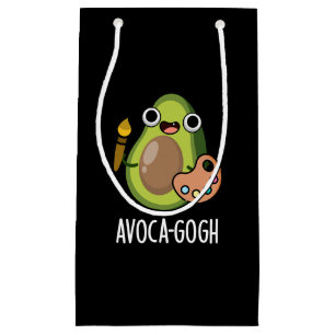 Avoca-gogh Funny Avocado Artist Pun Dark BG Kleine Geschenktüte