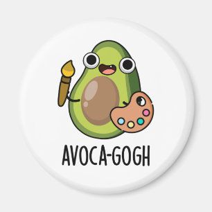 Avoca-gogh Funny Avocado Artist Pun Magnet